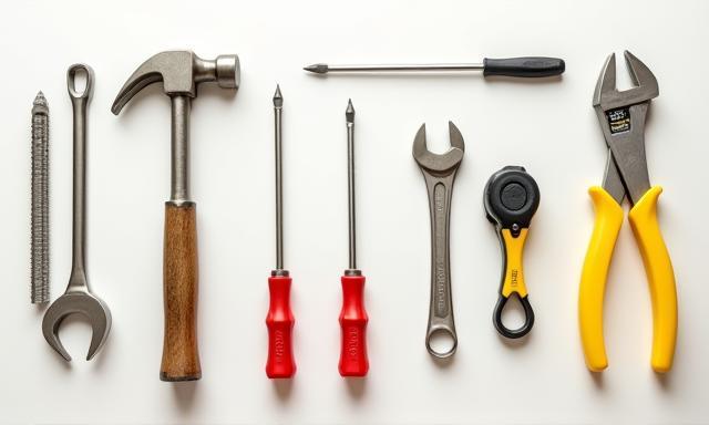 A well-organized collection of essential hand tools for any home.