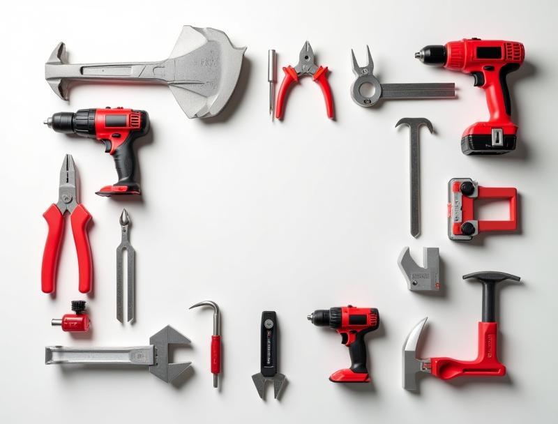 Assortment of brand new, high-quality tools on display.